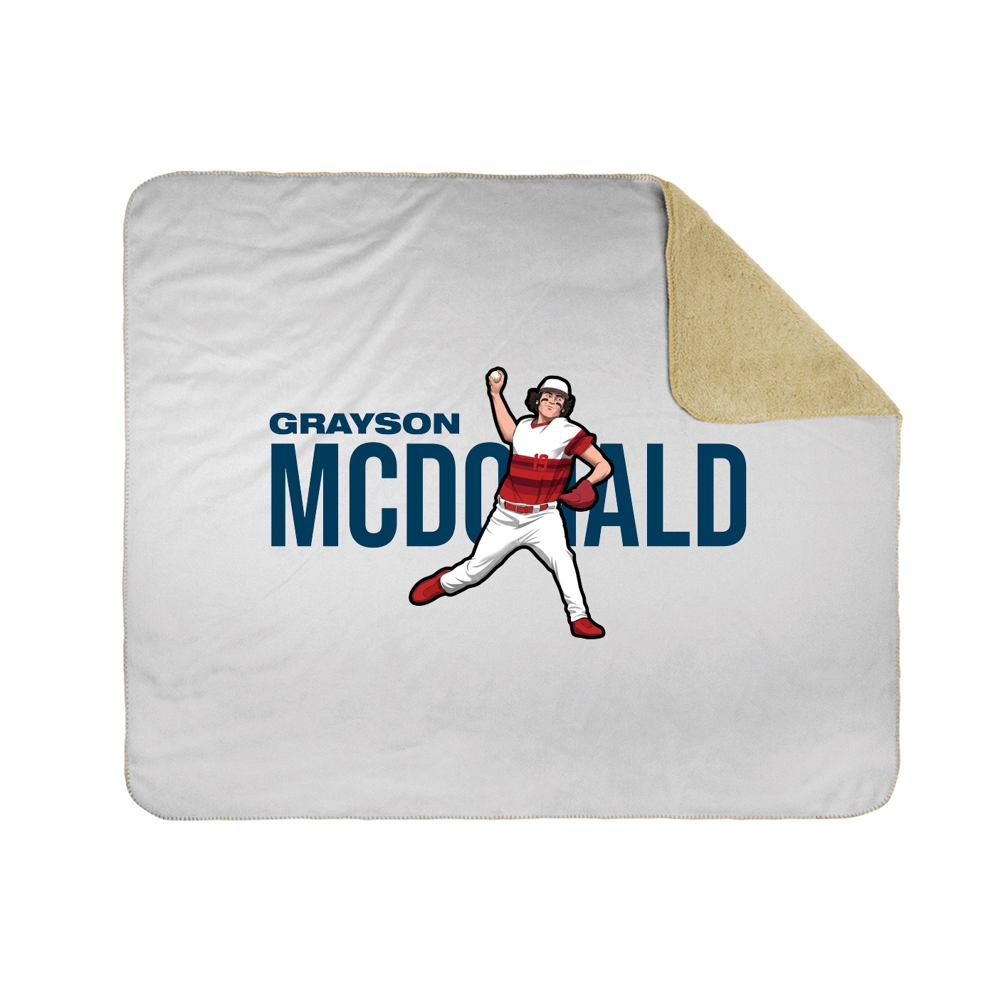 Throw Blanket — Player Name in White