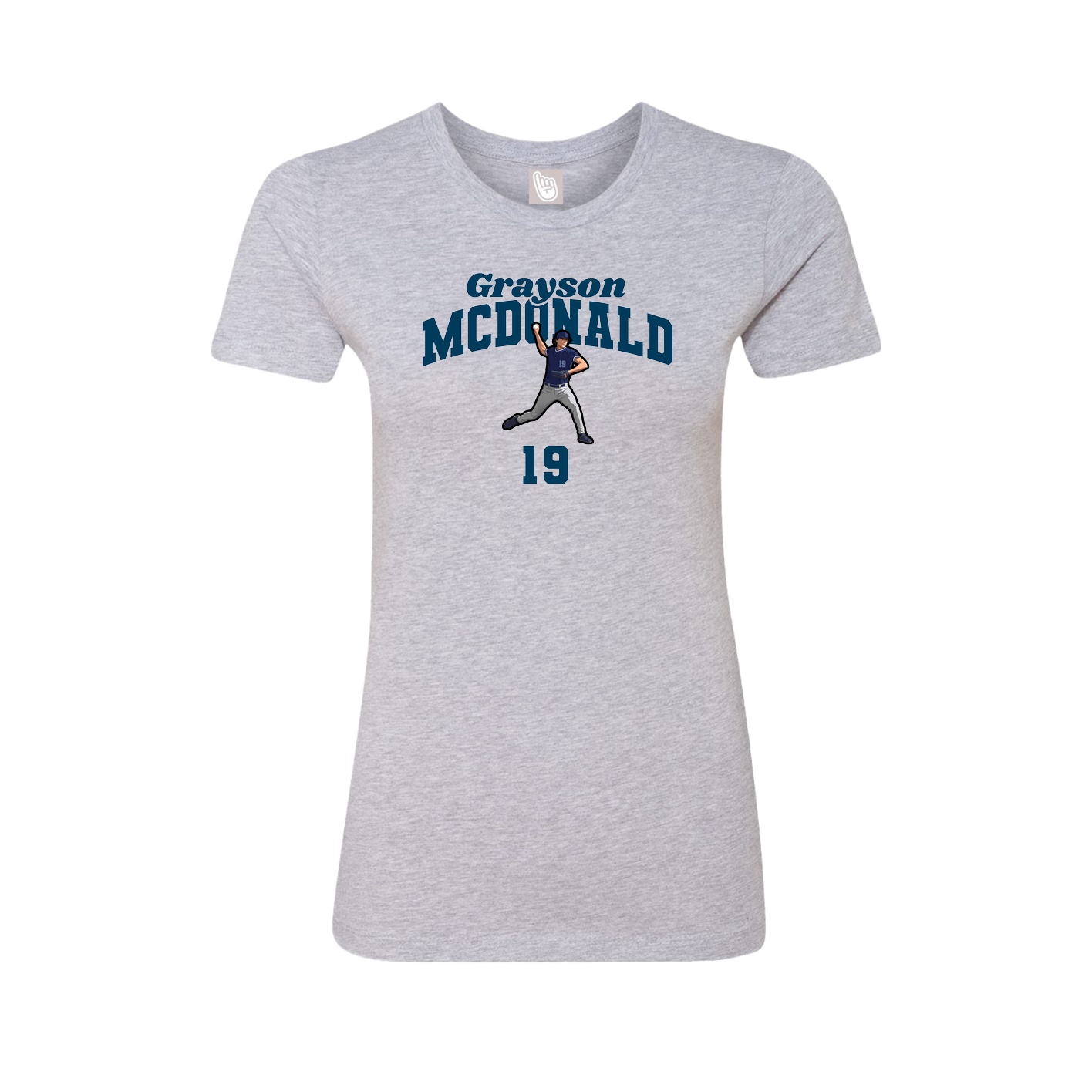 Fitted Women's Tee — Signature Arch in Grey