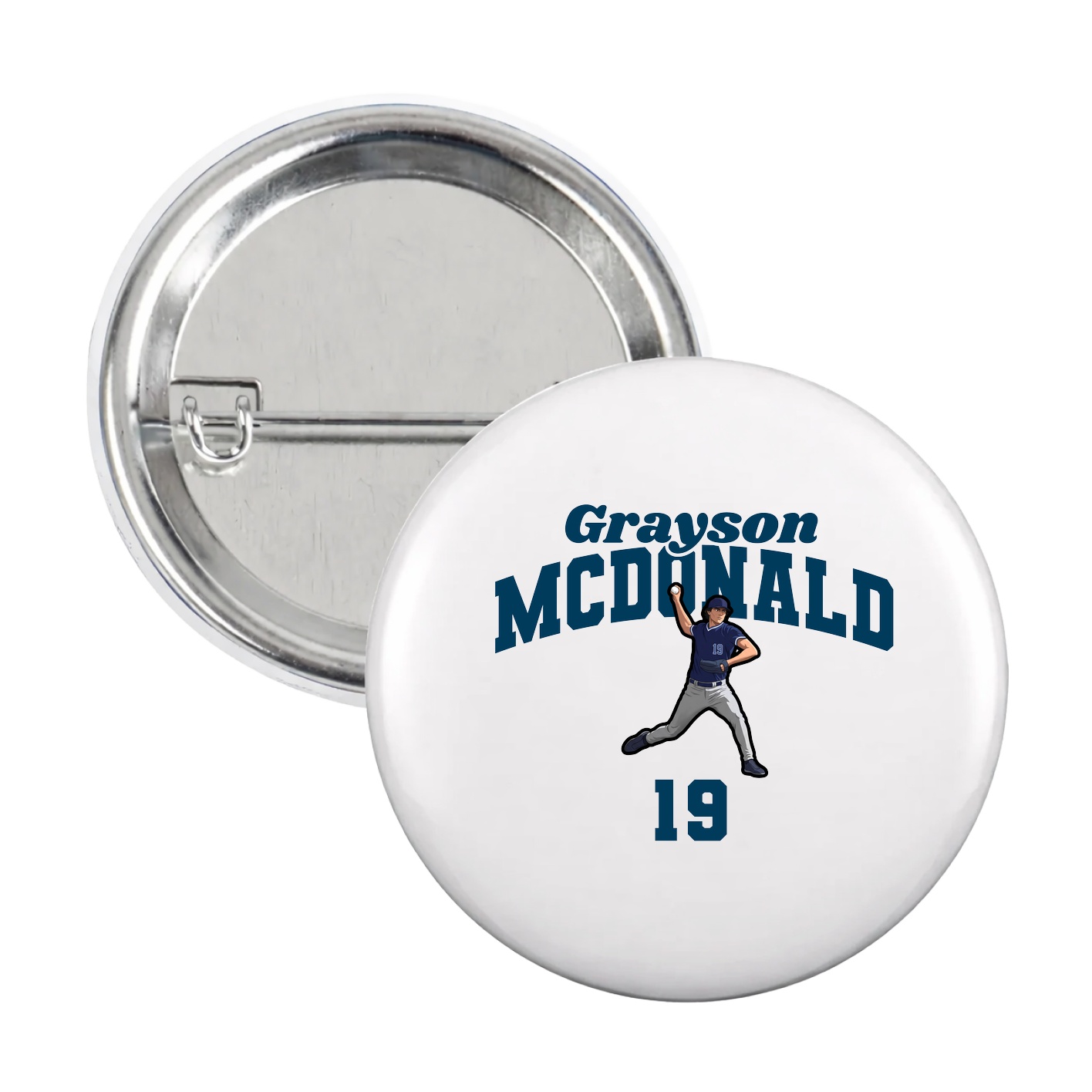 Game Day Button — Signature Arch in White