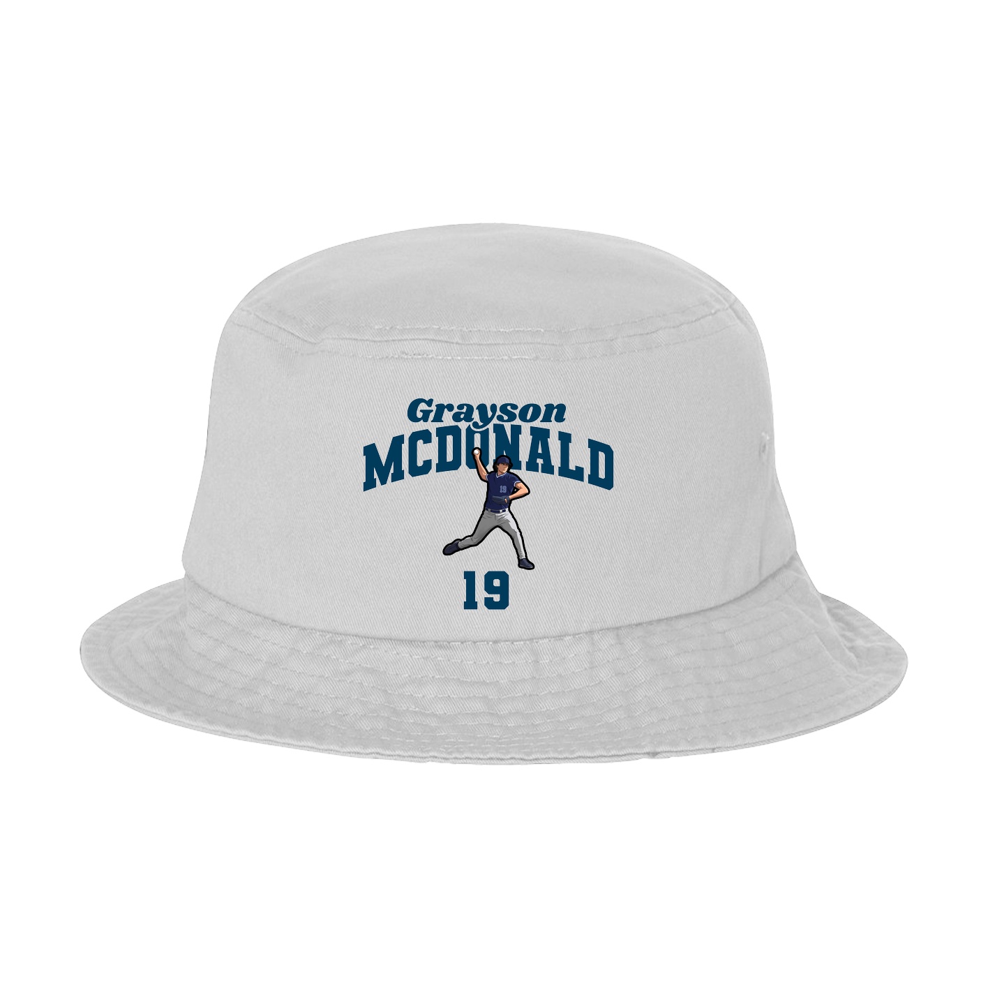 Bucket Cap — Signature Arch in White