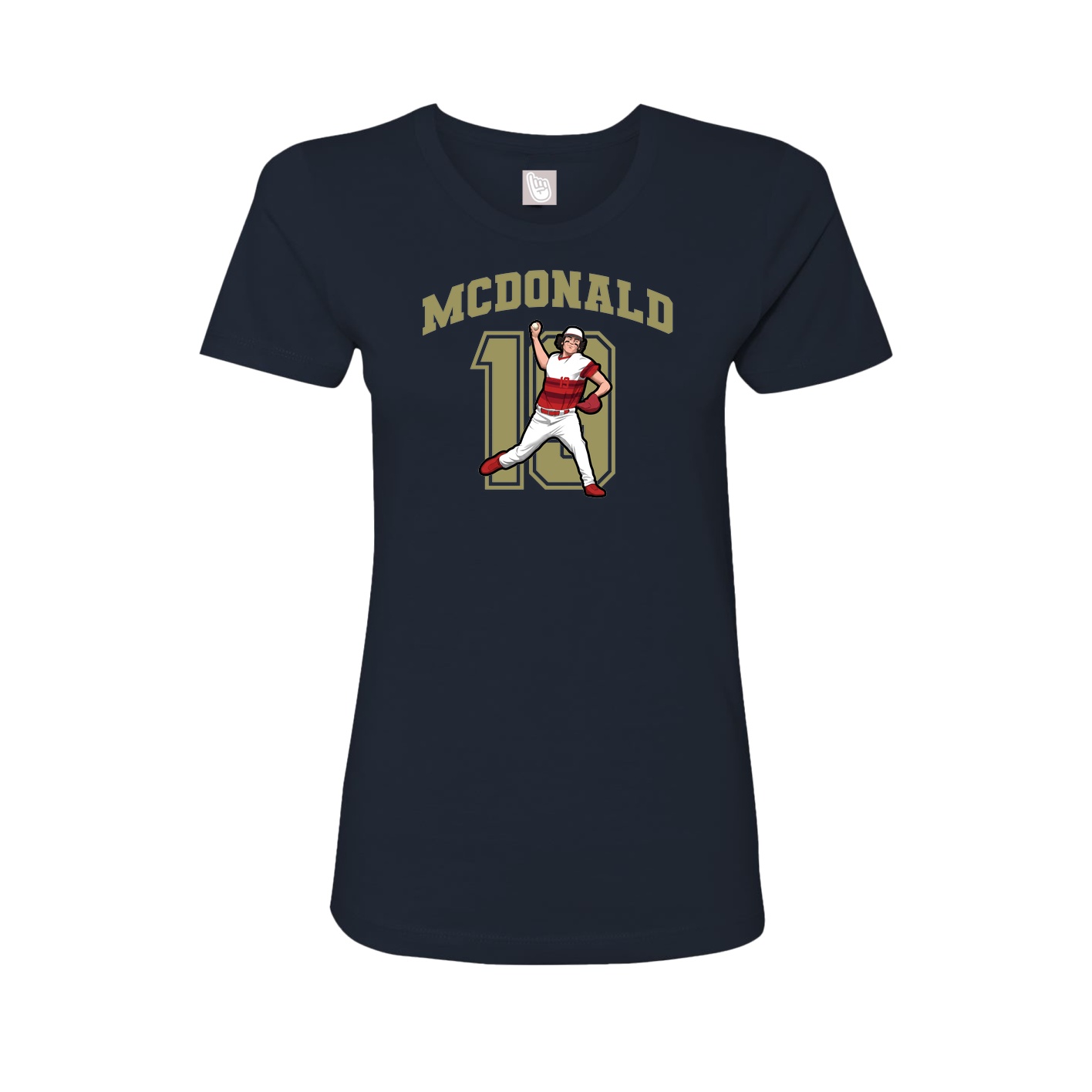 Fitted Women's Tee — Number in Navy