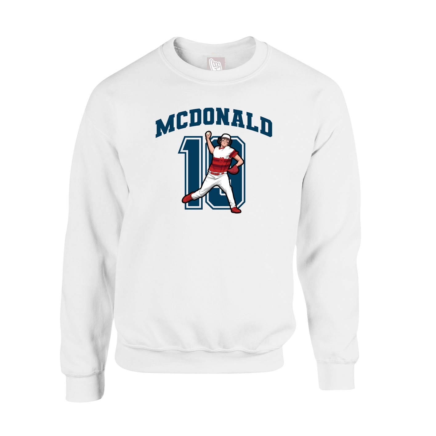 Fleece Crew — Number in White