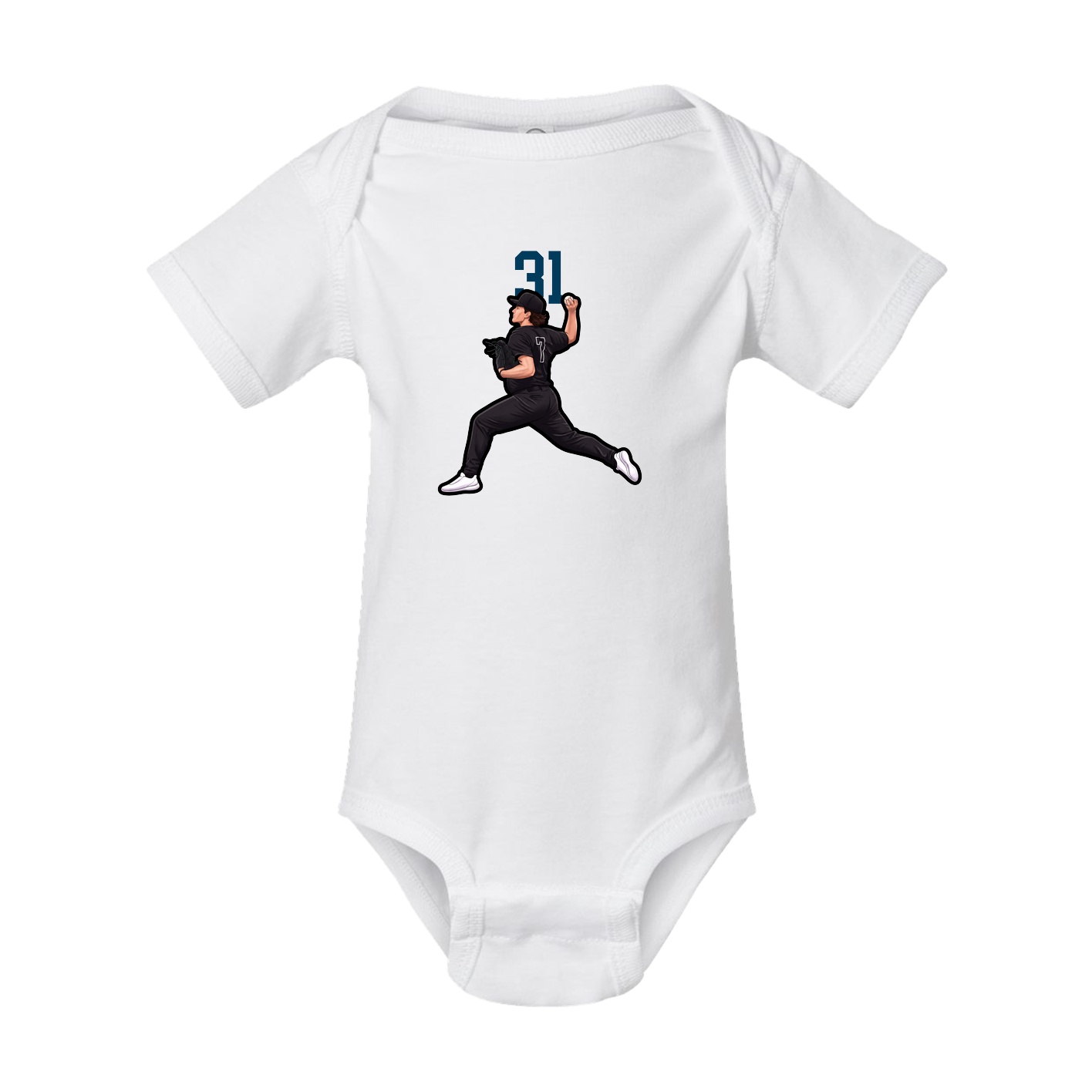 Baby Onesie — Number Top in White