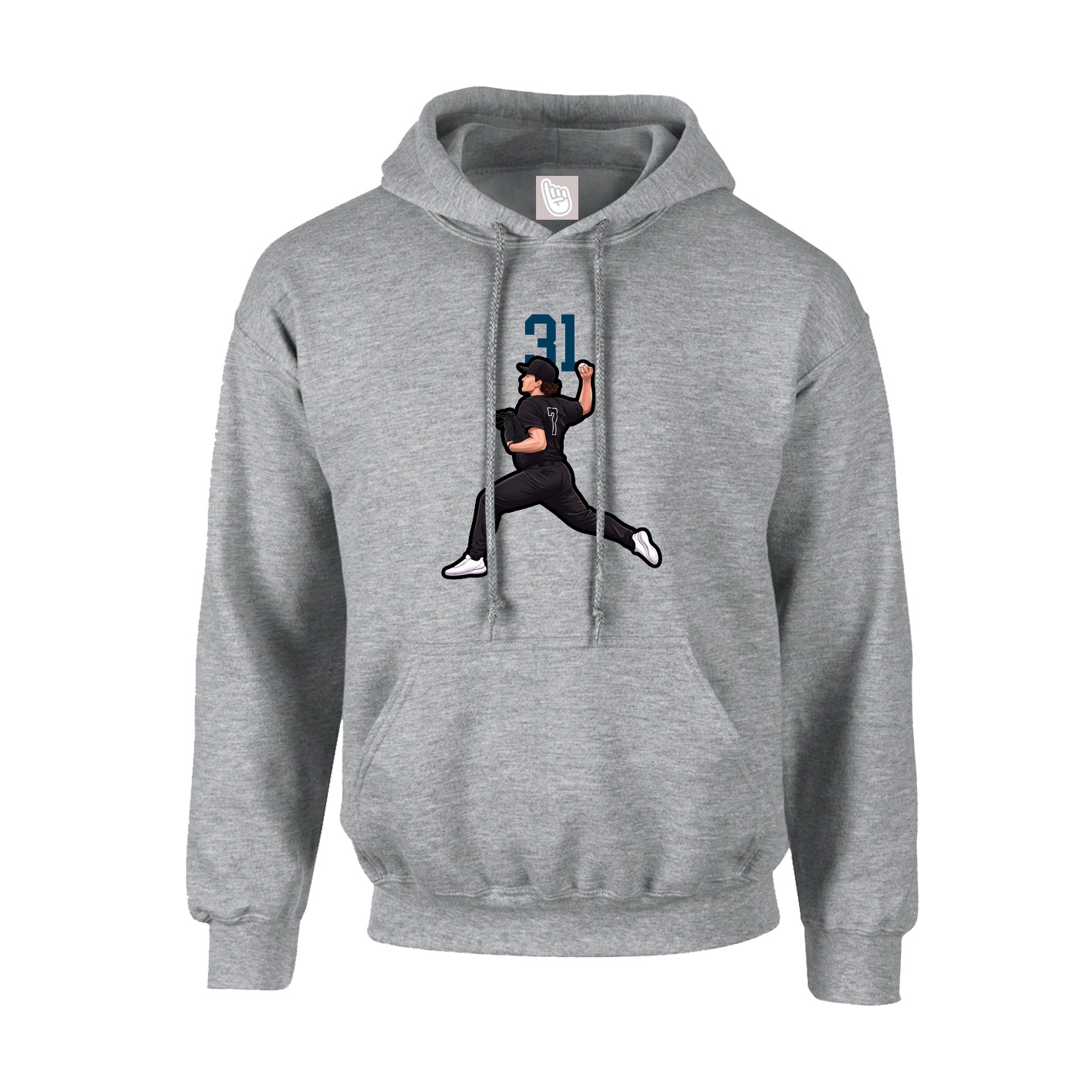 Hoodie — Number Top in Grey