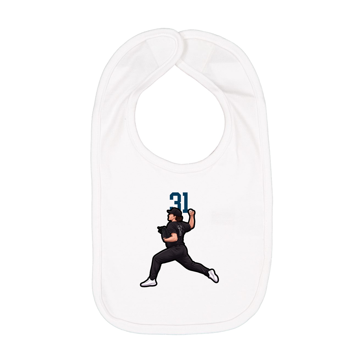 Infant Bib — Number Top in White