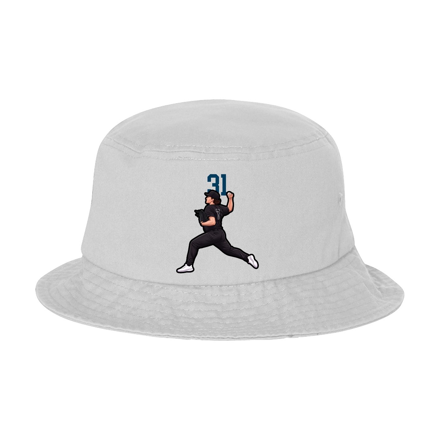 Bucket Cap — Number Top in White