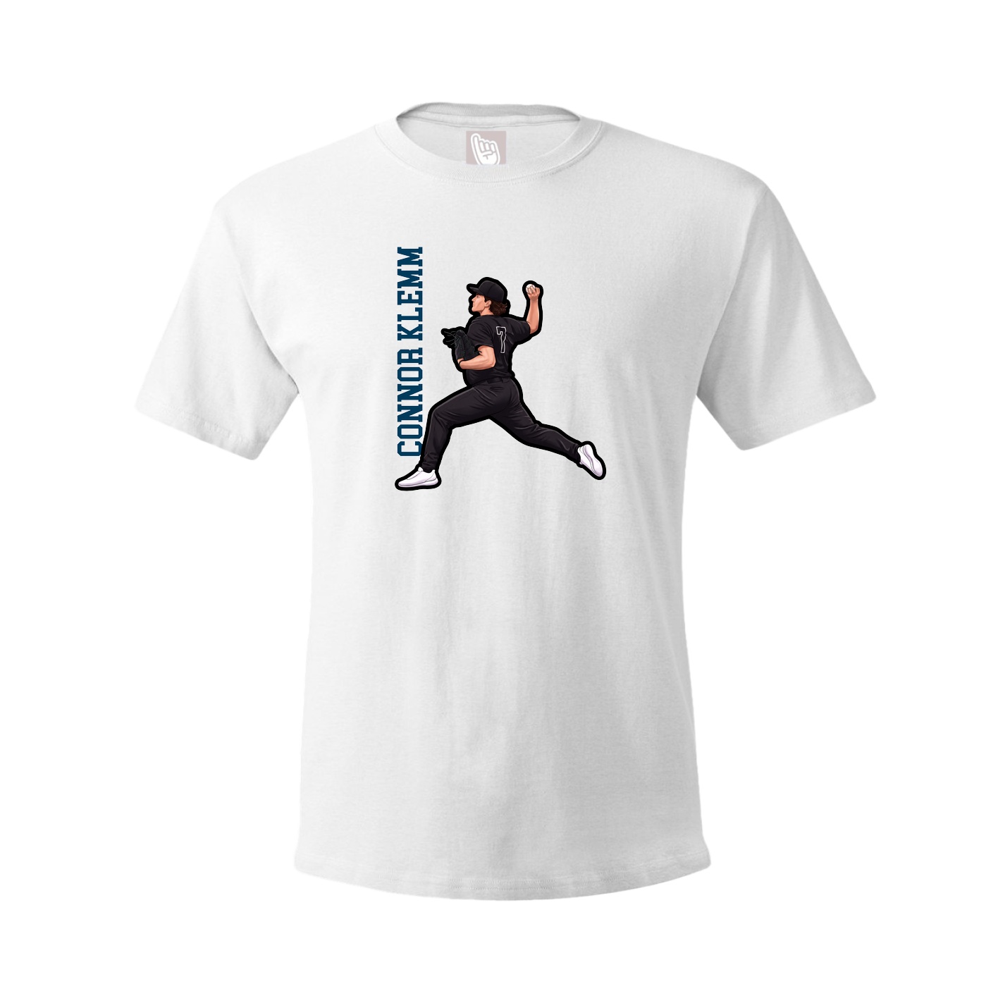 Youth Tee — Name Vertical in White