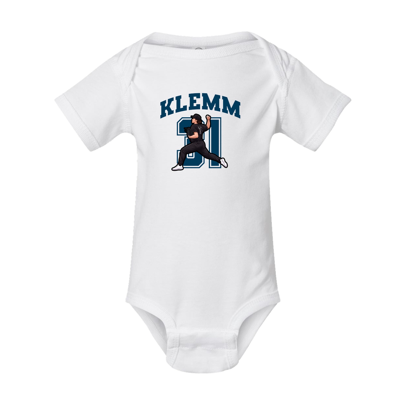 Baby Onesie — Number in White