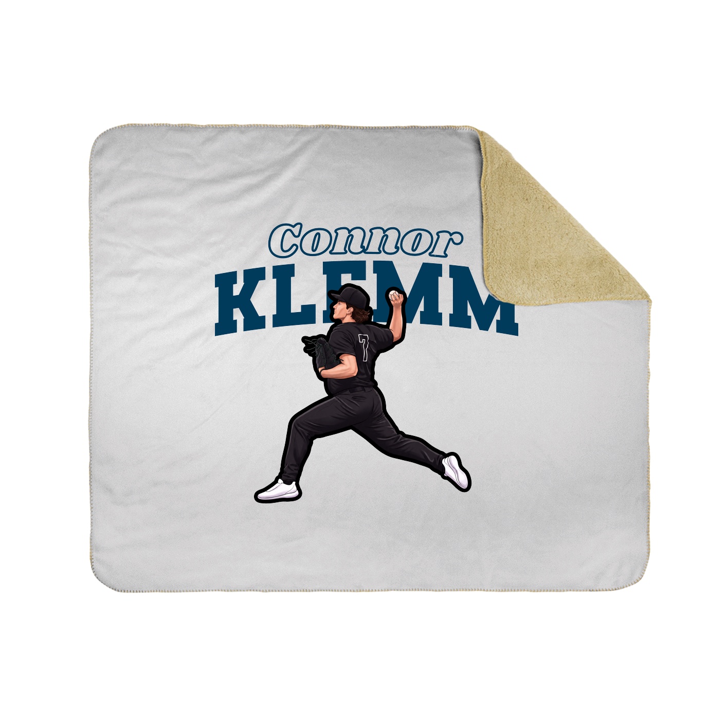 Throw Blanket — Name Arch in White