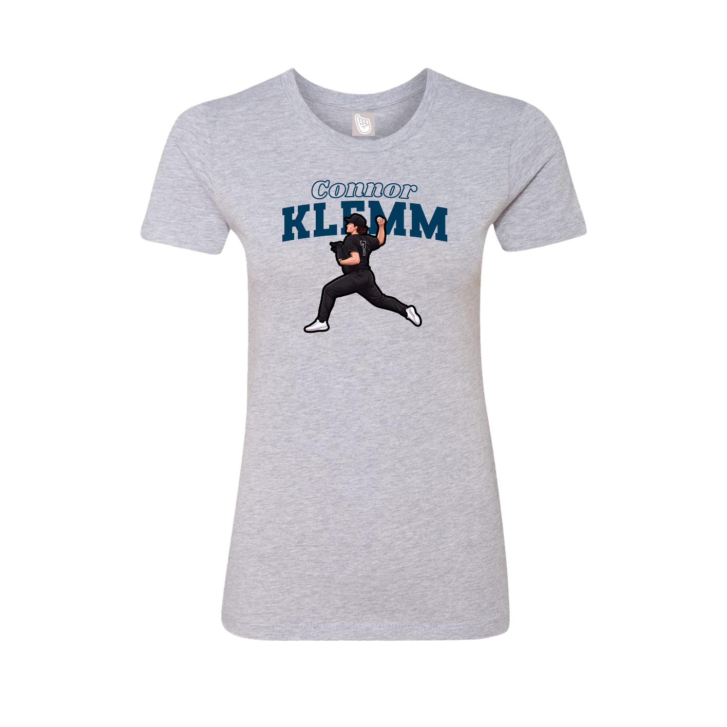 Fitted Women's Tee — Name Arch in Grey
