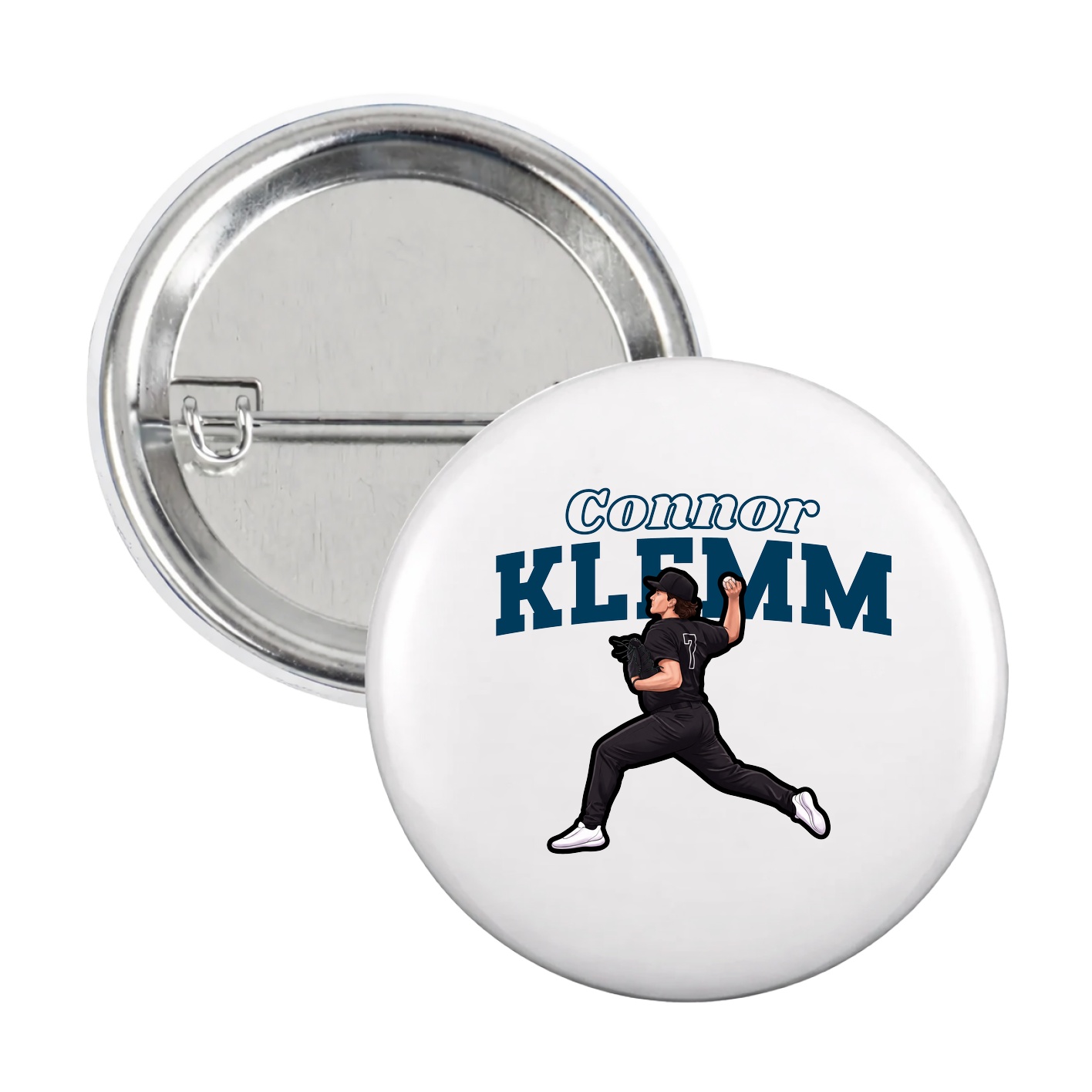 Game Day Button — Name Arch in White