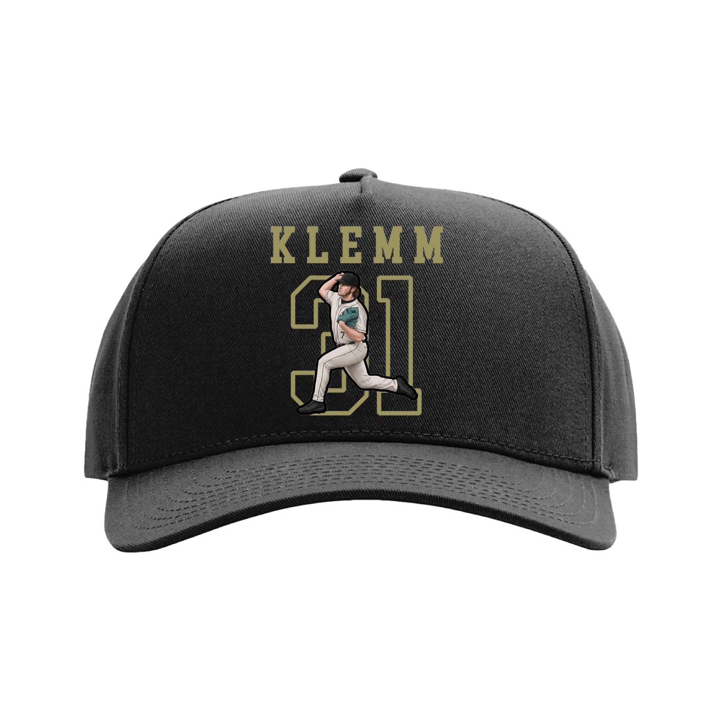 Full Fabric Five-Panel Champ Cap — Shirsey in Black