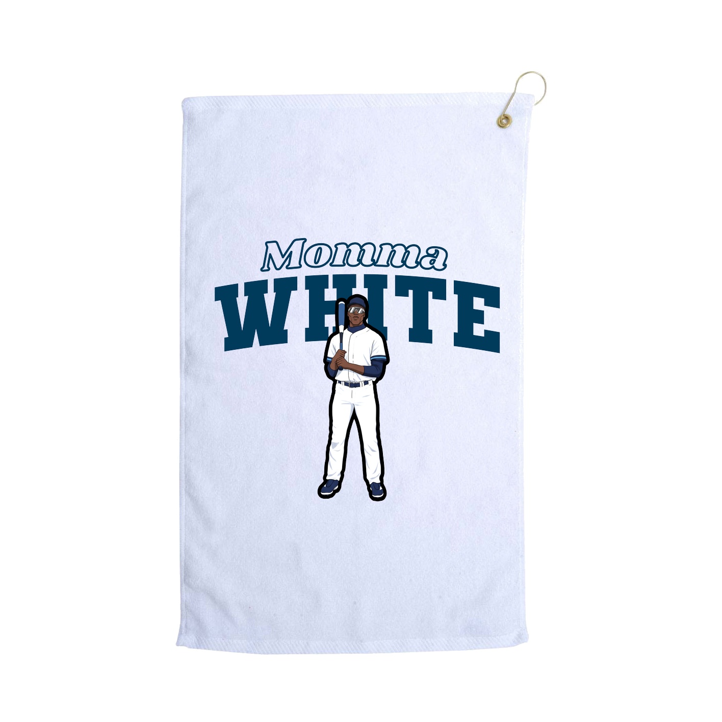 Golf Towel — Mothers Day Block in White