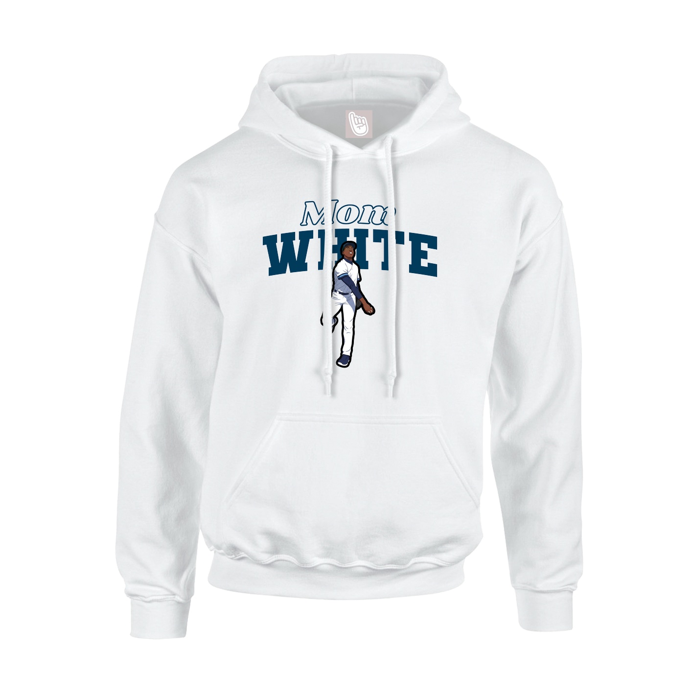 Youth Hoodie — Mothers Day Block in White
