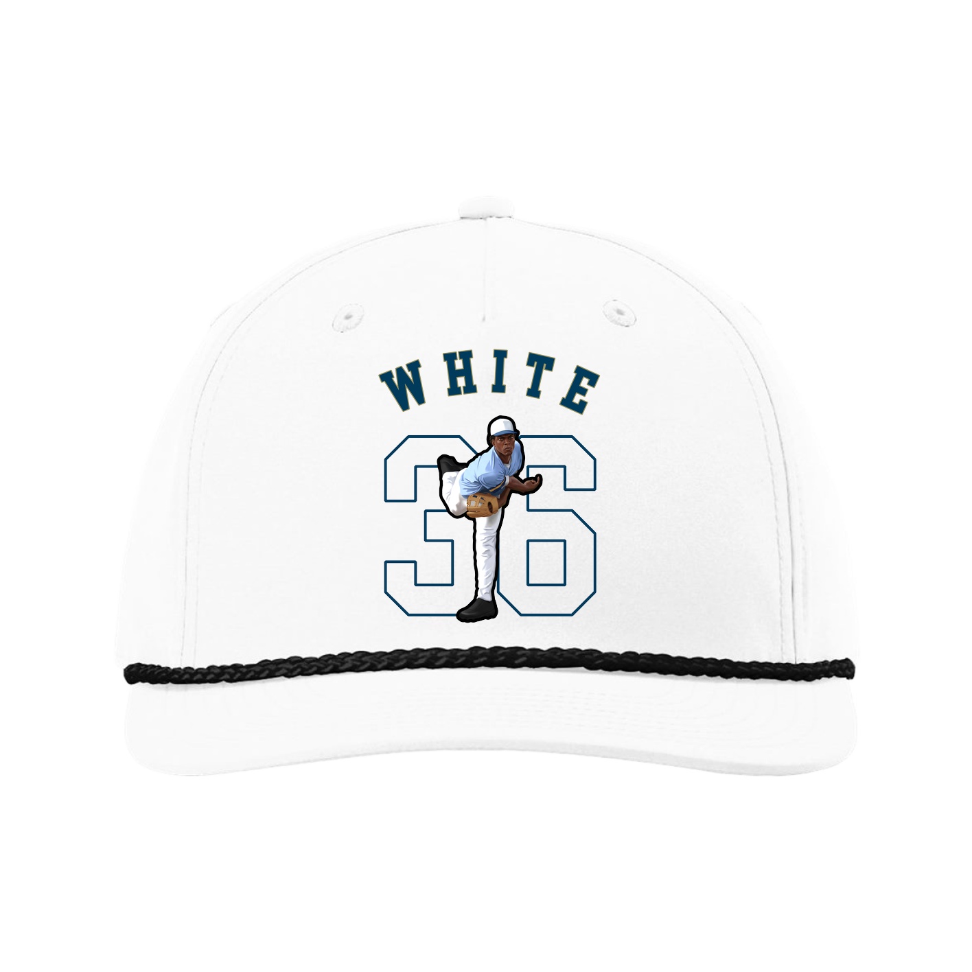 Five-Panel Classic Rope Cap — Shirsey Arch in White
