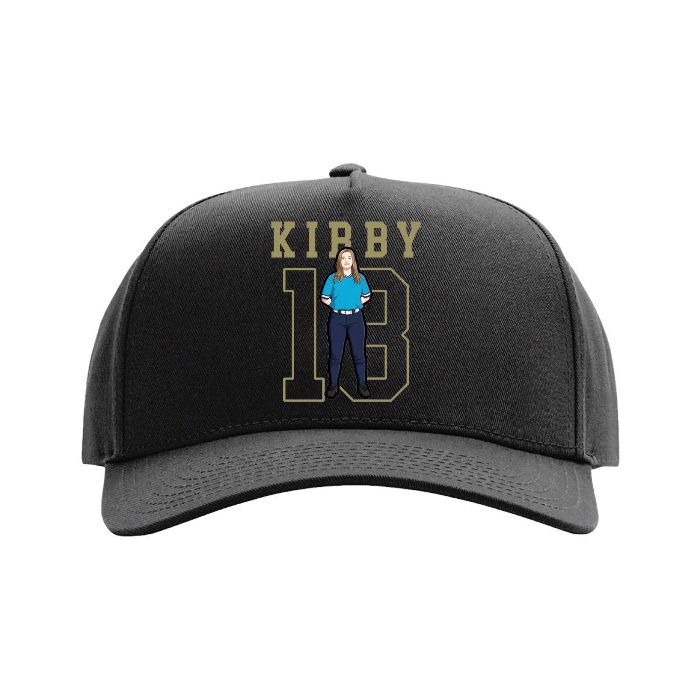 Full Fabric Five-Panel Champ Cap — Shirsey in Black