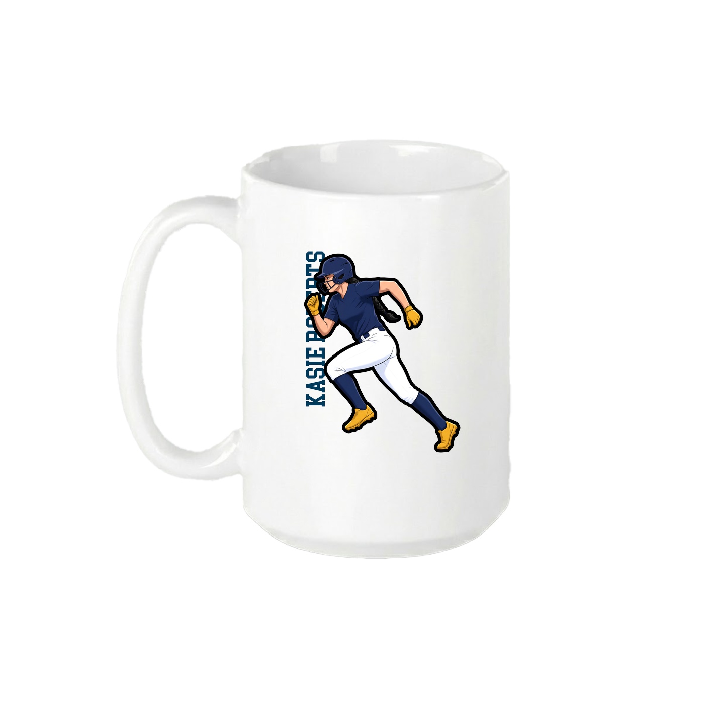 15oz Coffee Mug — Name Vertical in White