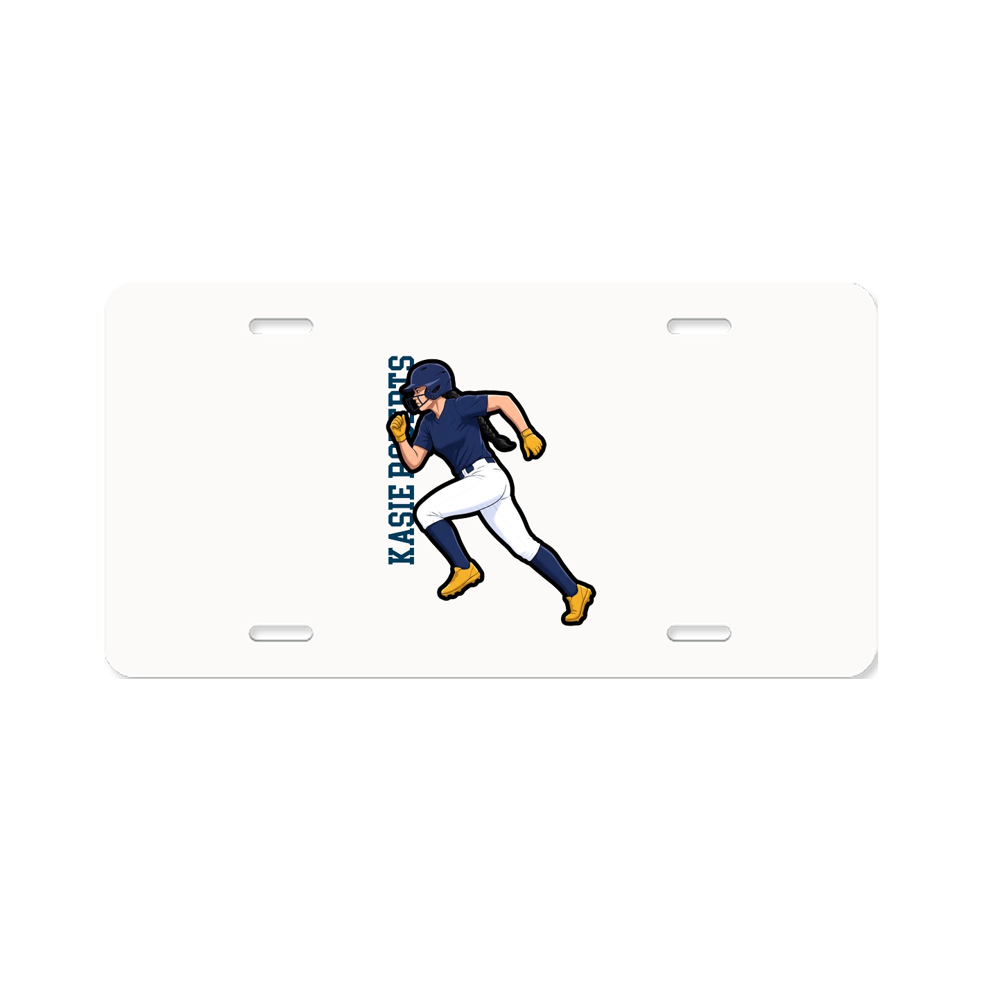 License Plate — Name Vertical in Classic