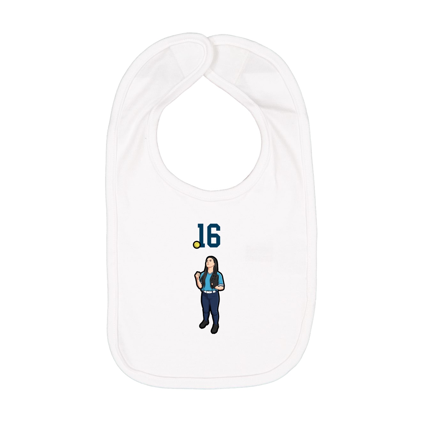 Infant Bib — Number Top in White