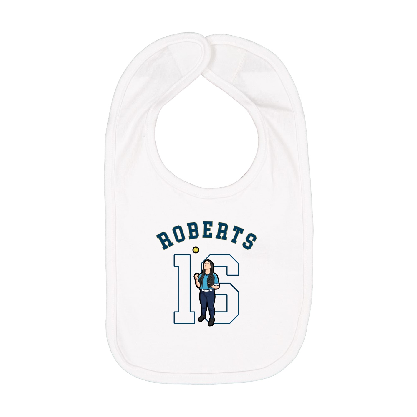 Infant Bib — Shirsey Arch in White