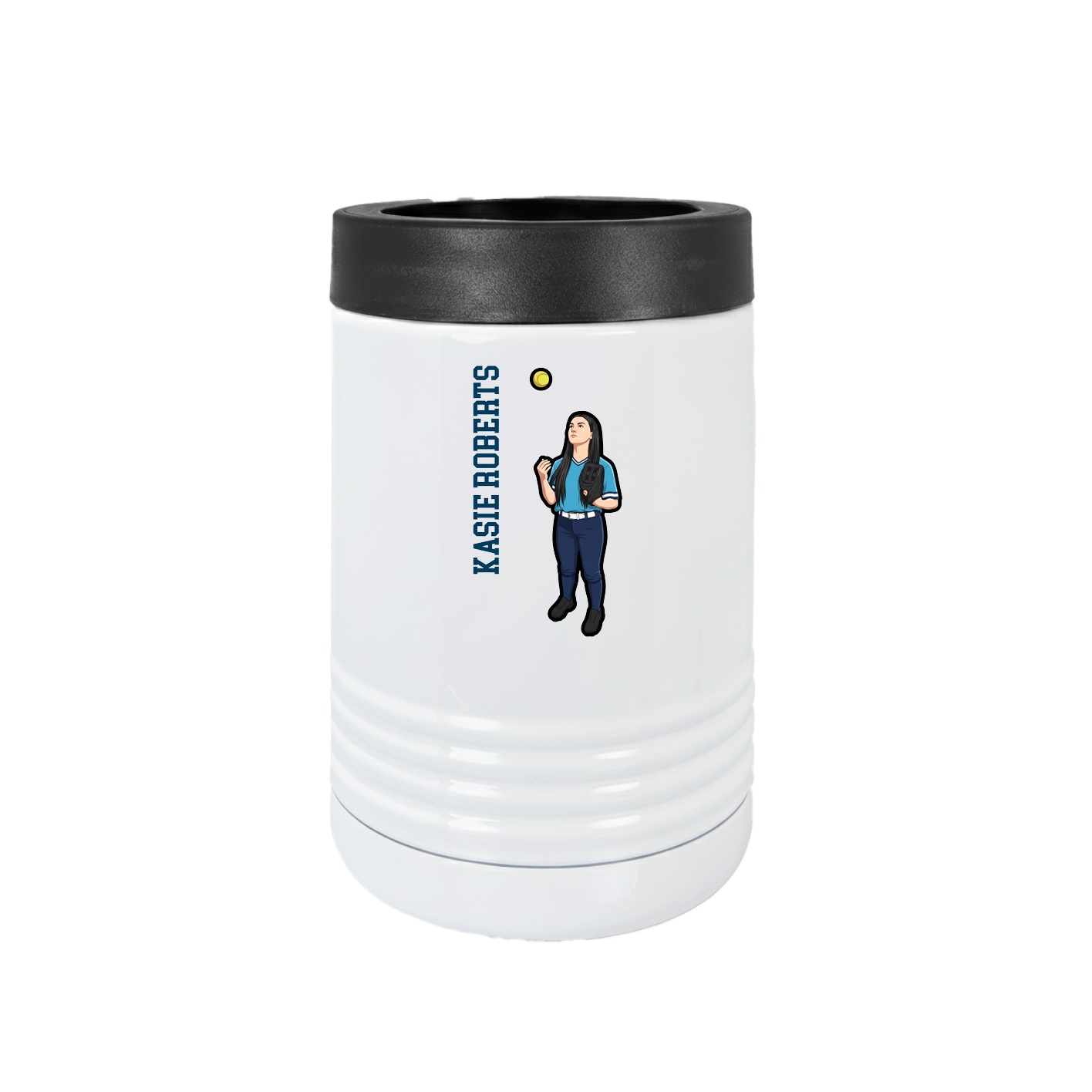 Beverage Holder — Name Vertical in White
