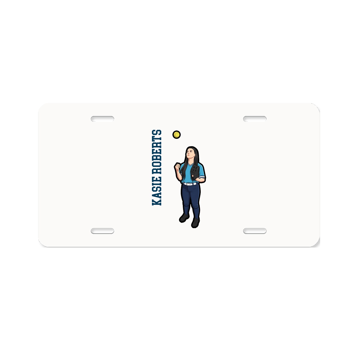 License Plate — Name Vertical in Classic