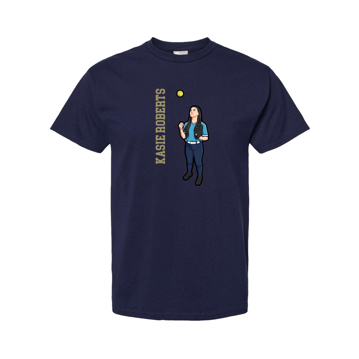 Tee — Name Vertical in Navy