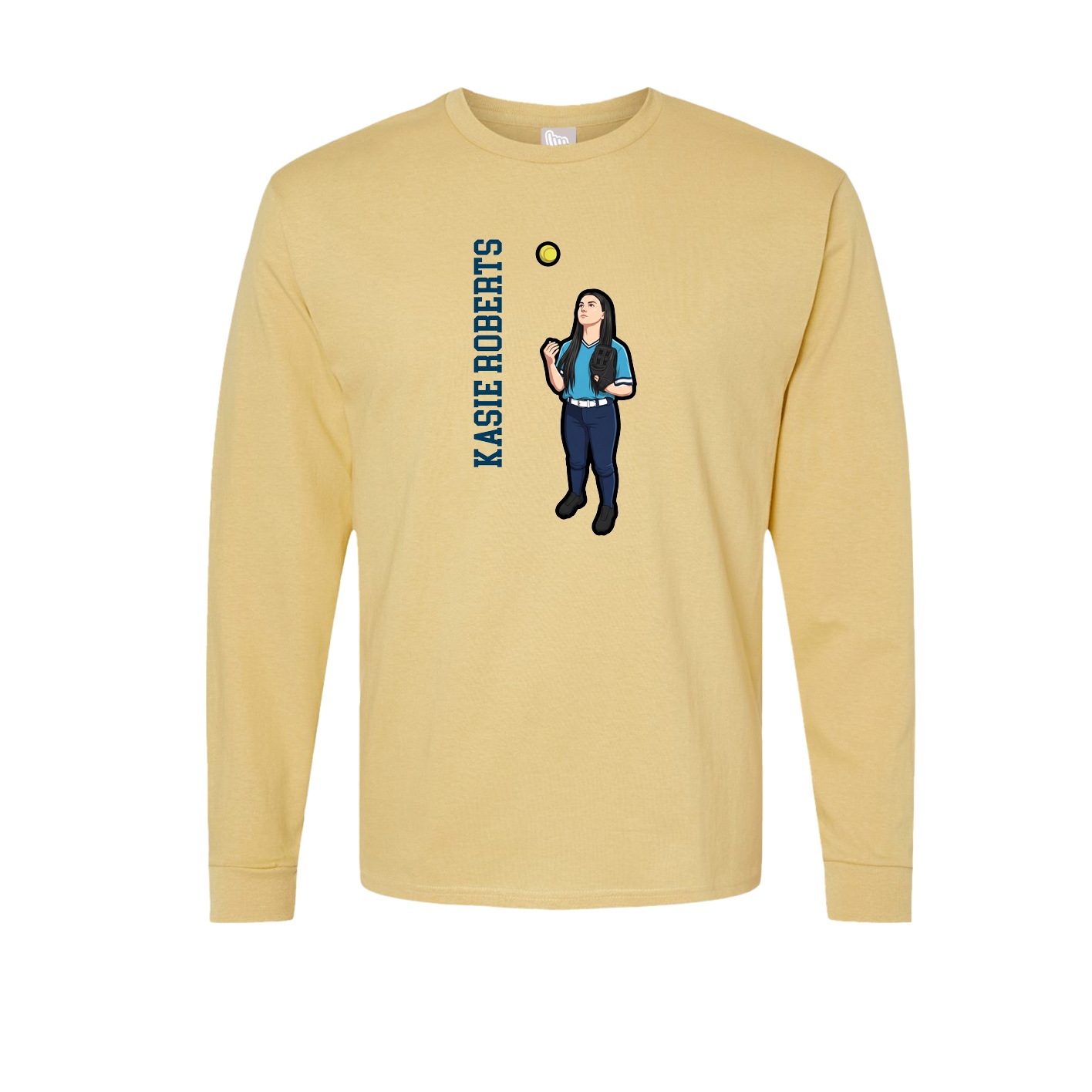 Long Sleeve Tee — Name Vertical in Vegas Gold