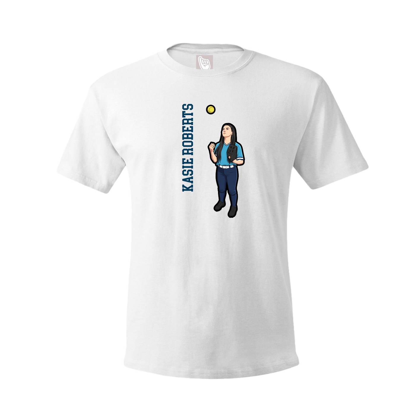 Youth Tee — Name Vertical in White