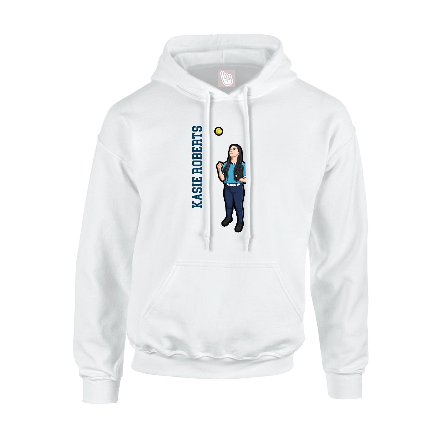 Youth Hoodie — Name Vertical in White