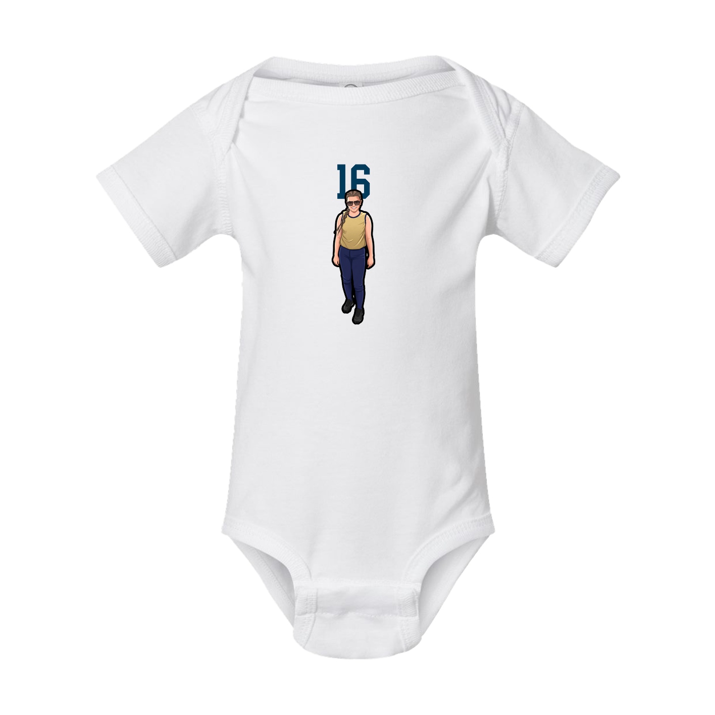 Baby Onesie — Number Top in White