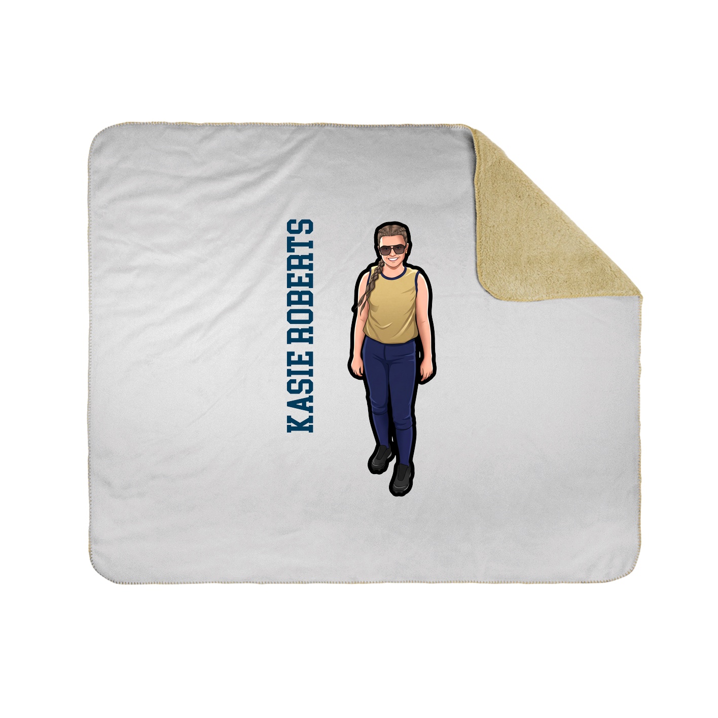 Throw Blanket — Name Vertical in White