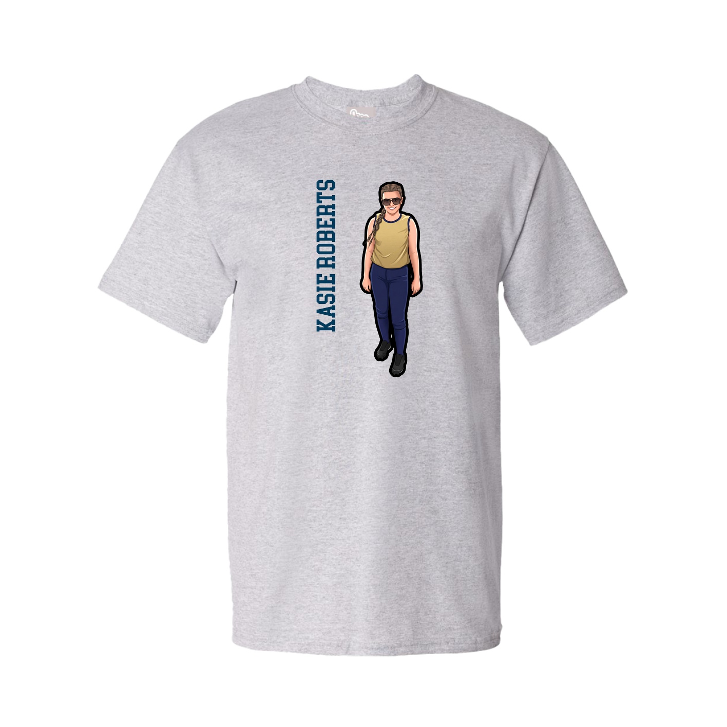 Tee — Name Vertical in Grey
