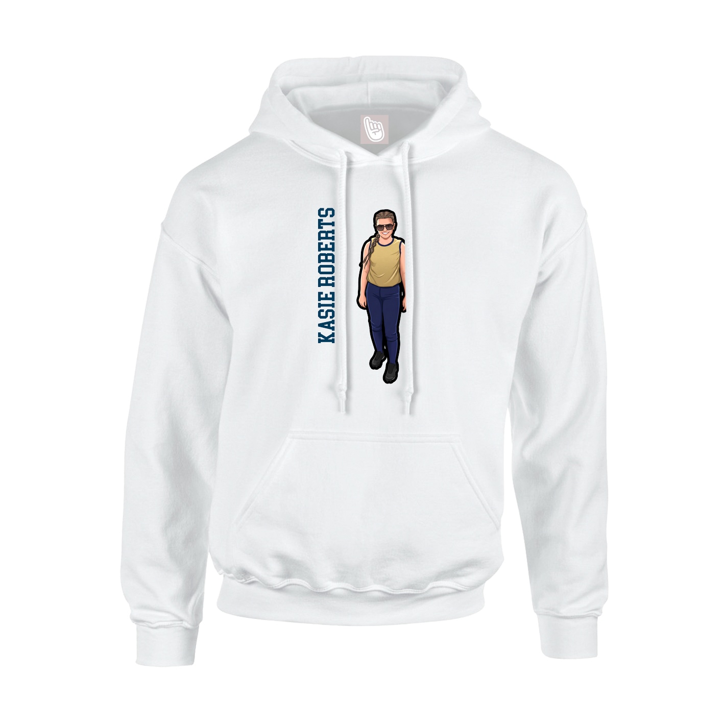 Hoodie — Name Vertical in White