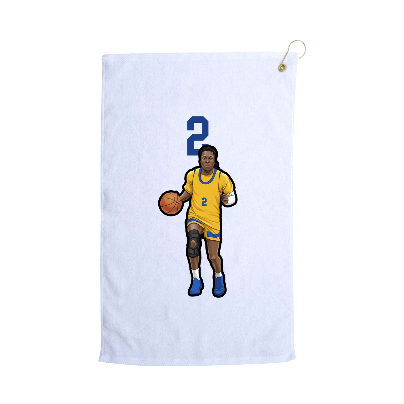 Golf Towel — Number Top in White