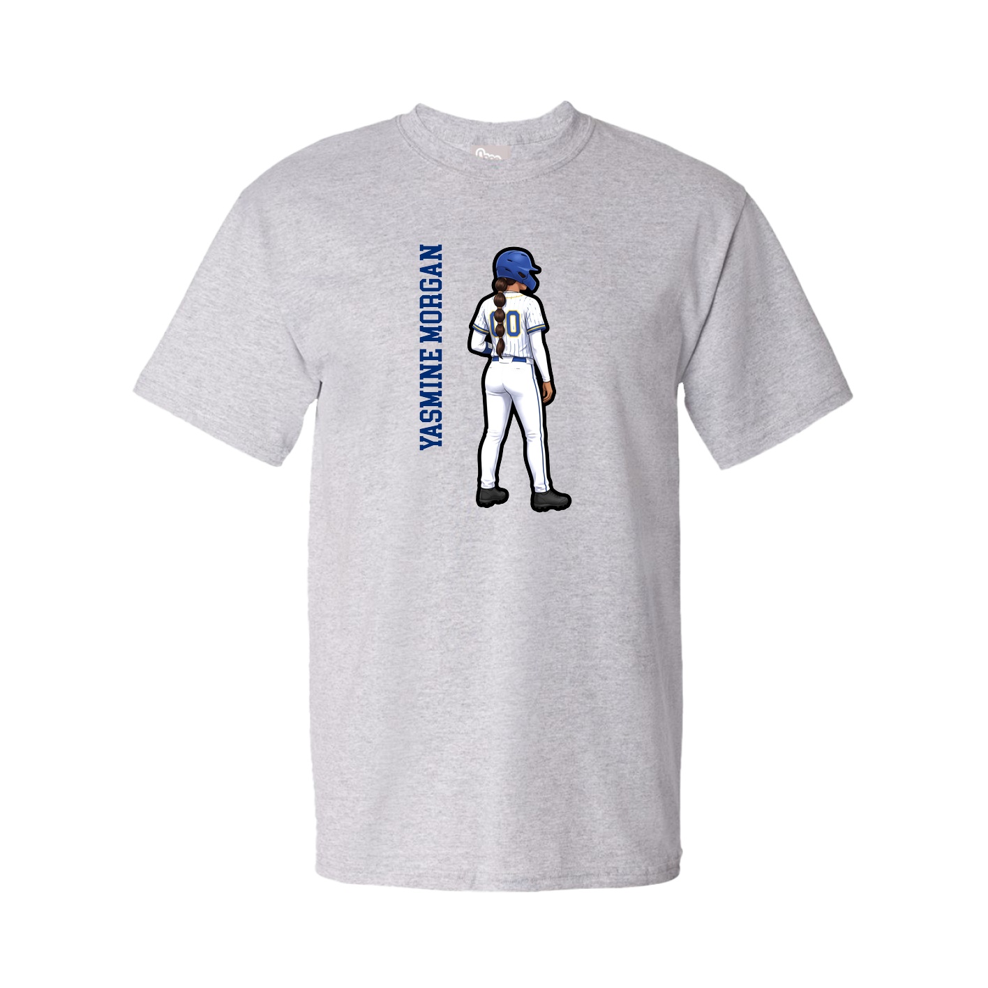 Tee — Name Vertical in Grey