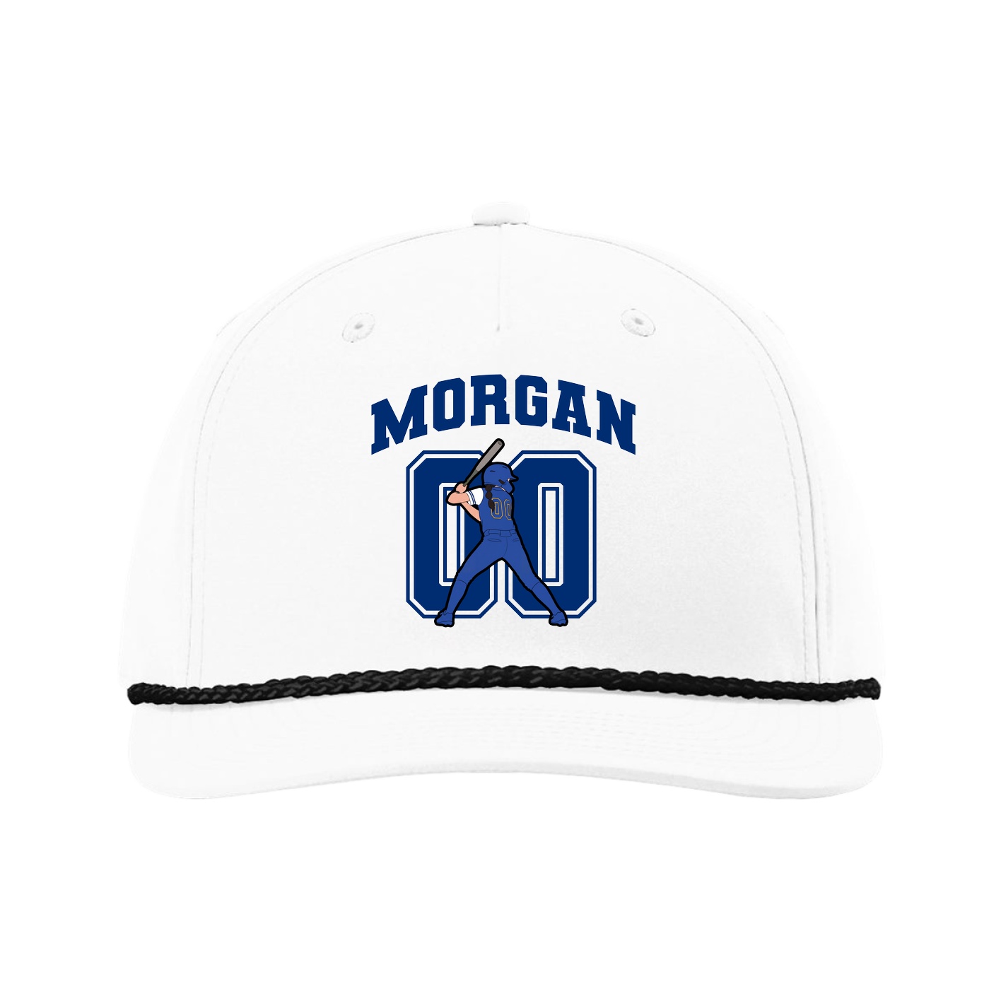 Five-Panel Classic Rope Cap — Number in White