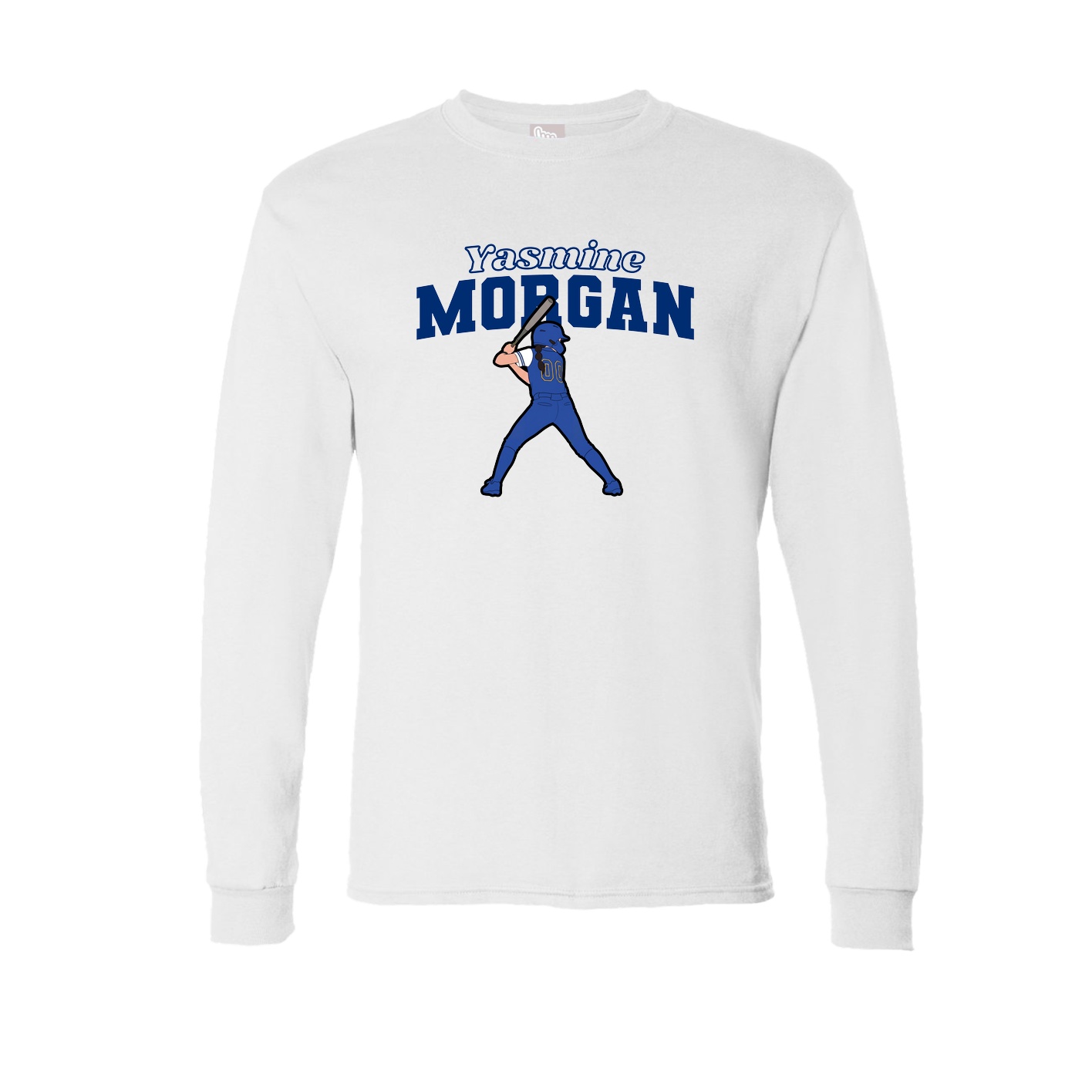 Long Sleeve Tee — Name Arch in White