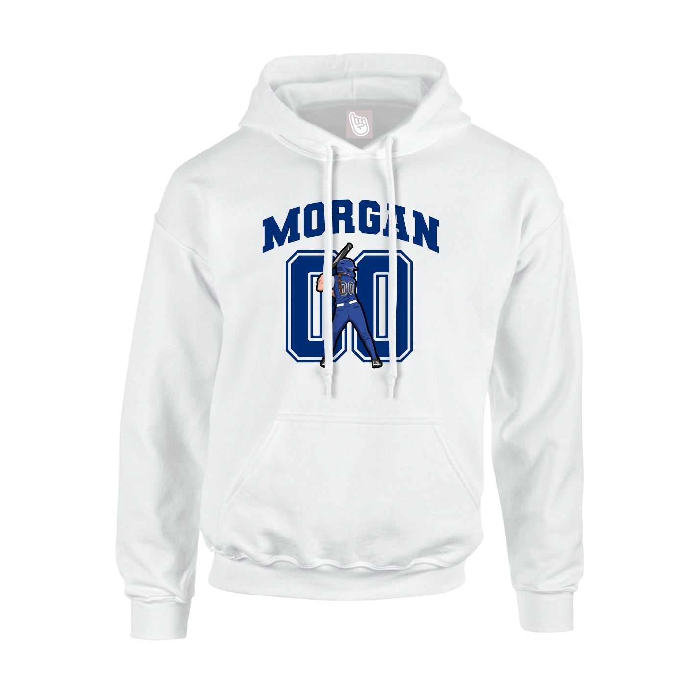 Youth Hoodie — Number in White