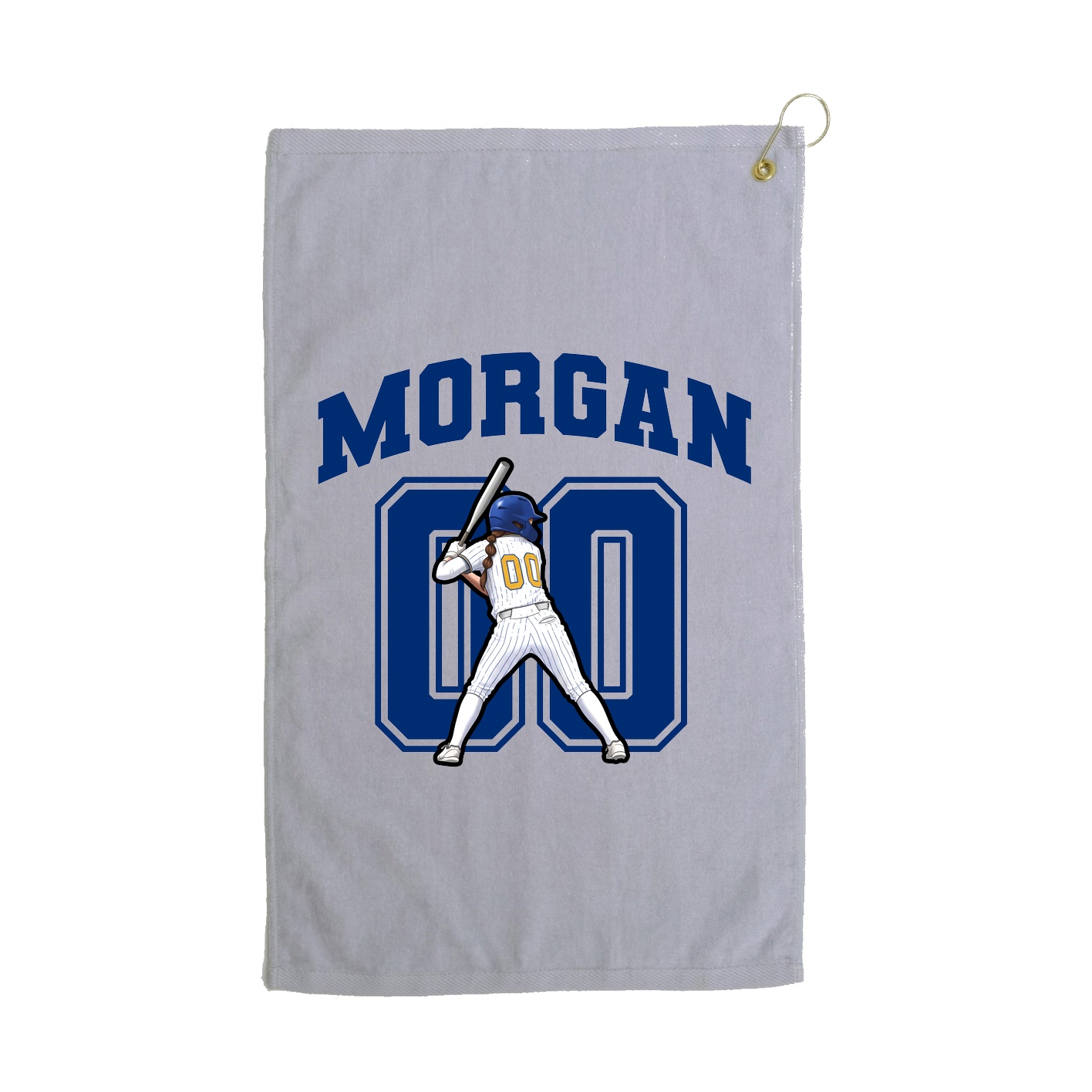 Golf Towel — Number in Grey