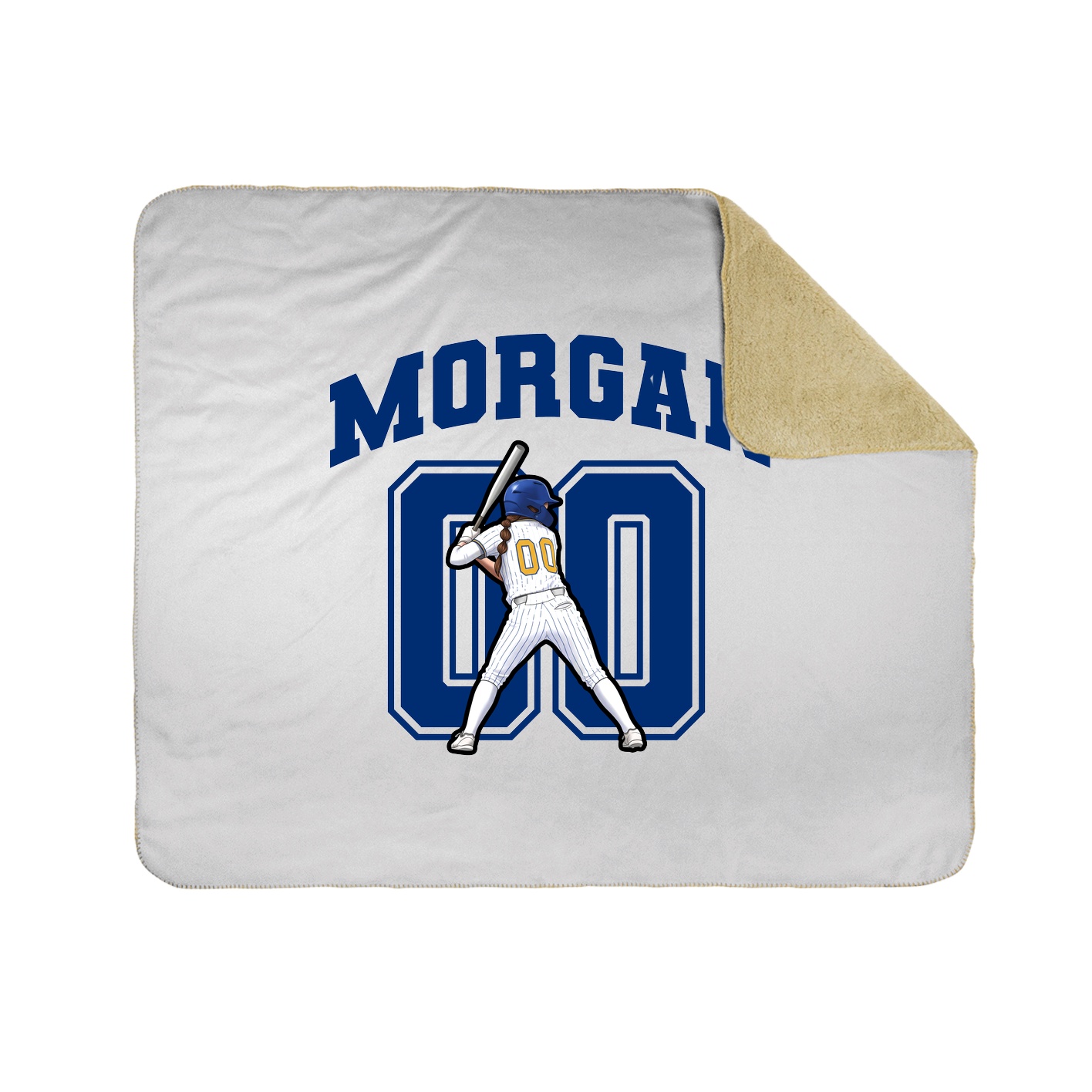 Throw Blanket — Number in White