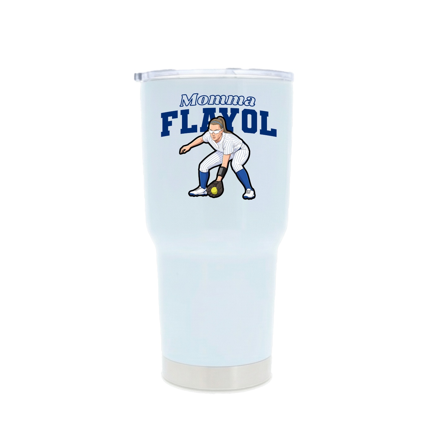 30oz Stainless Steel Tumbler — Mothers Day Block in White