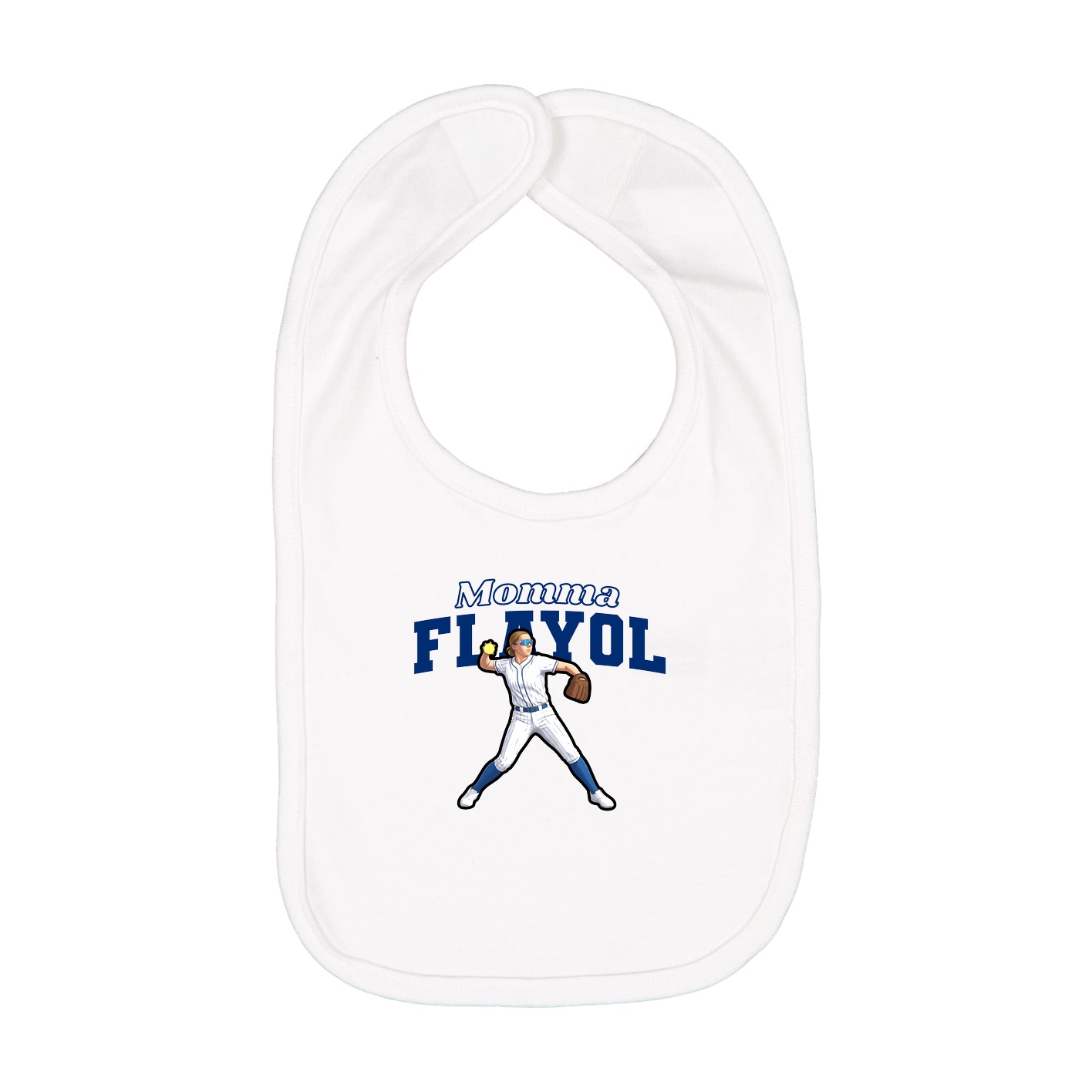 Infant Bib — Mothers Day Block in White