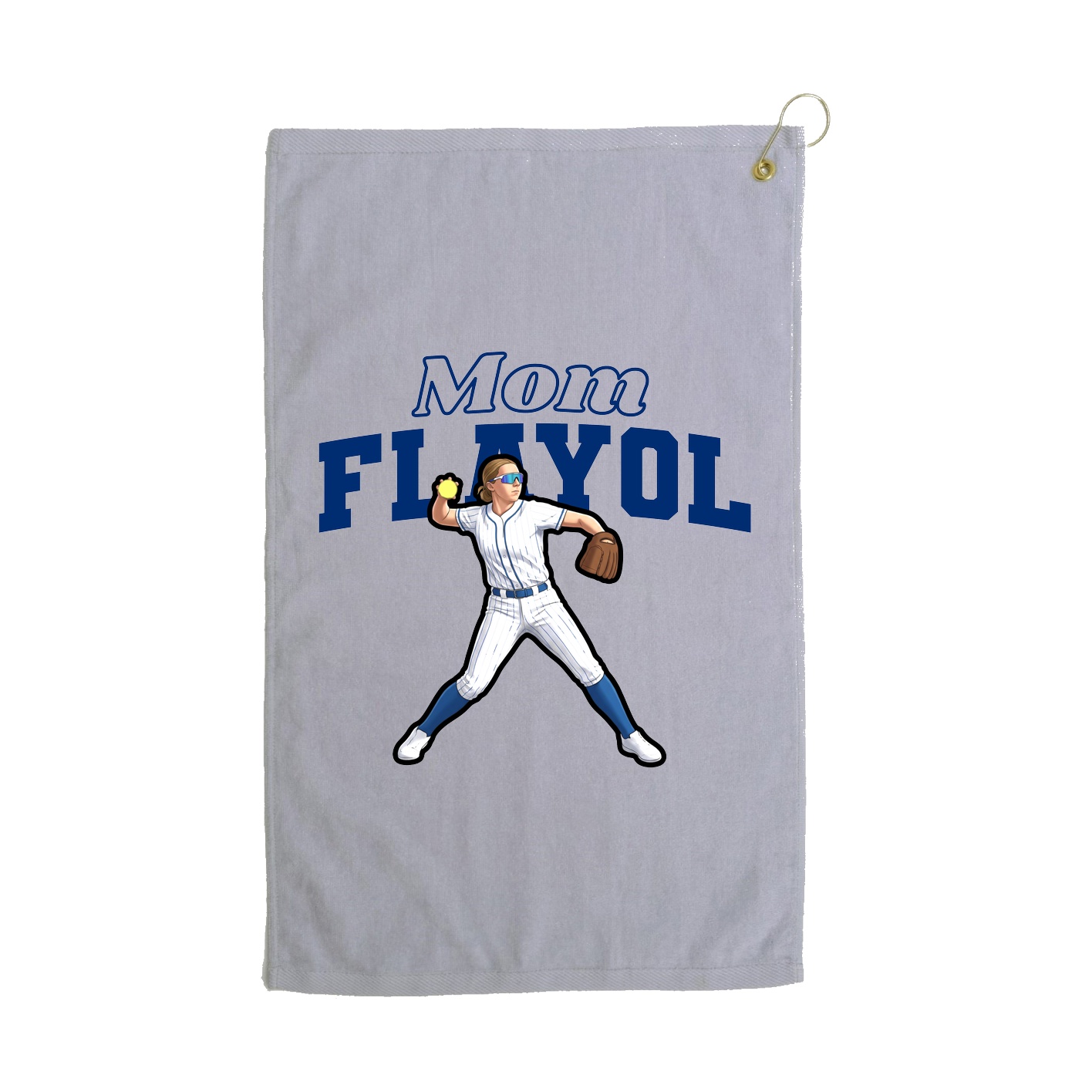 Golf Towel — Mothers Day Block in Grey