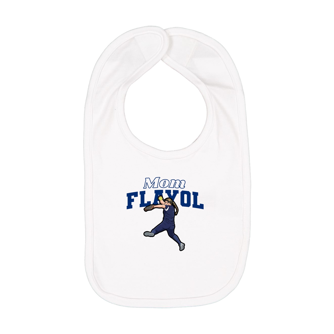Infant Bib — Mothers Day Block in White