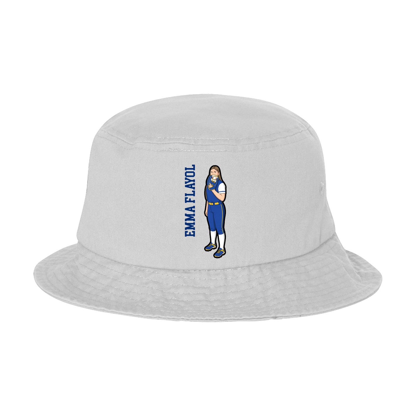Bucket Cap — Name Vertical in White