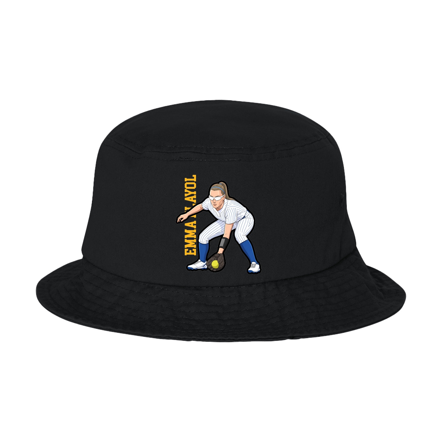 Bucket Cap — Name Vertical in Black