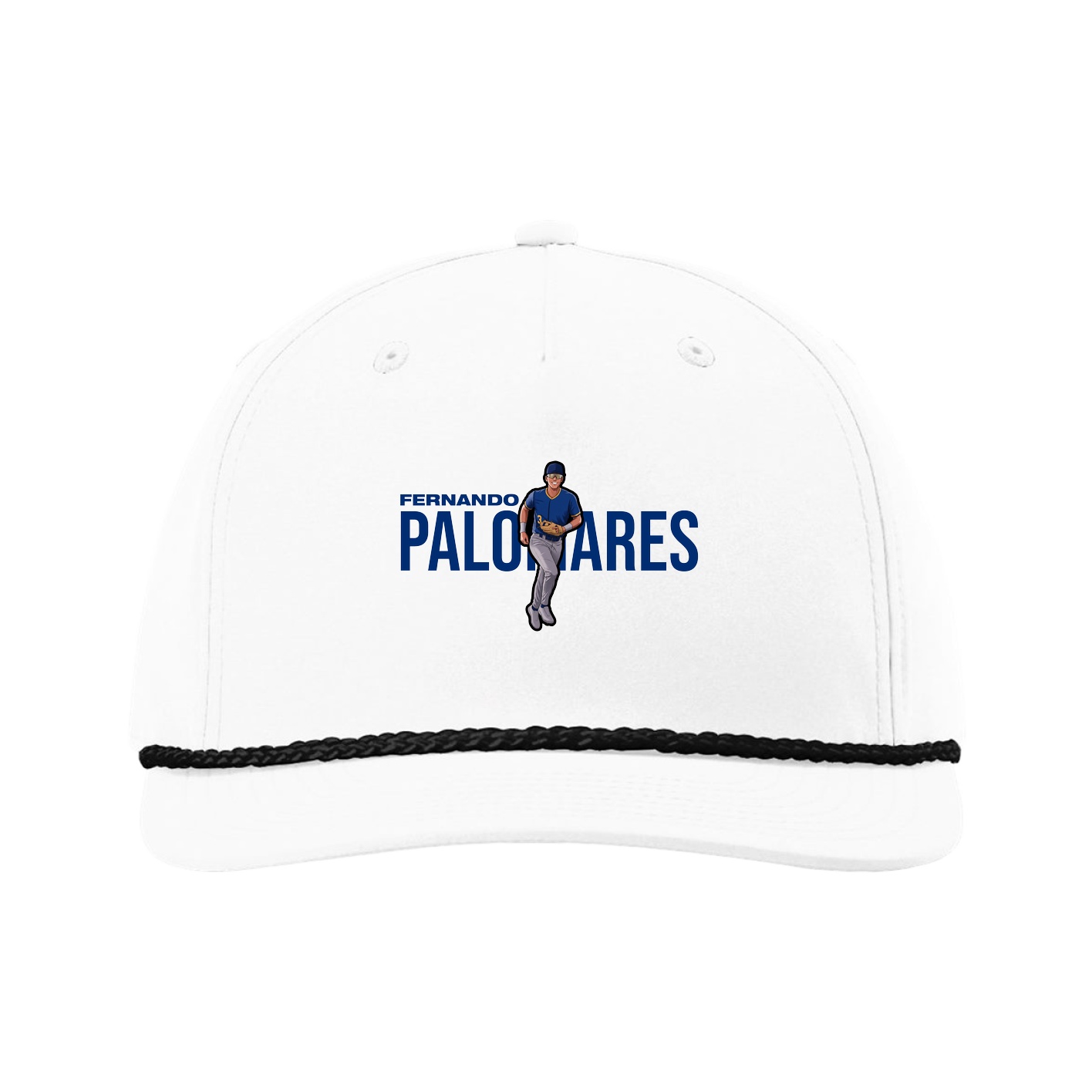 Five-Panel Classic Rope Cap — Player Name in White