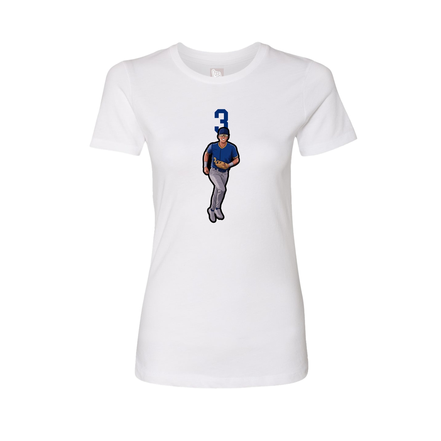 Fitted Women's Tee — Number Top in White