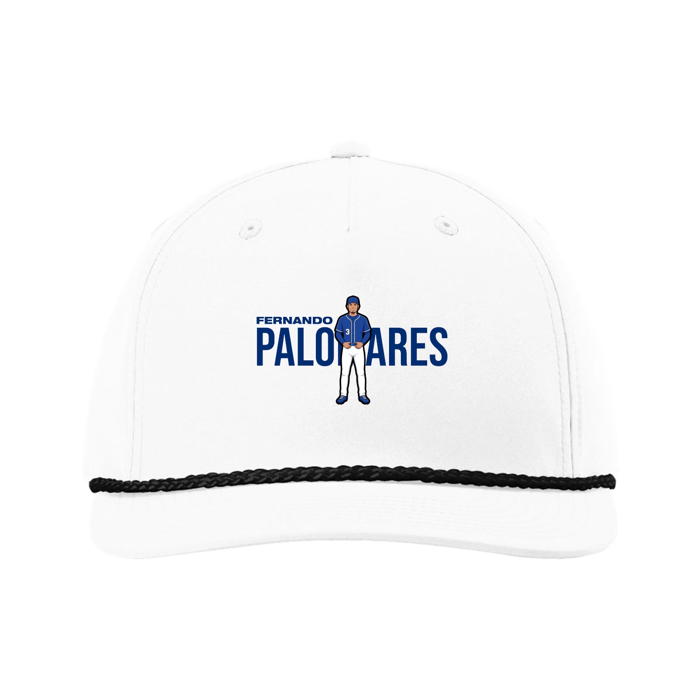 Five-Panel Classic Rope Cap — Player Name in White